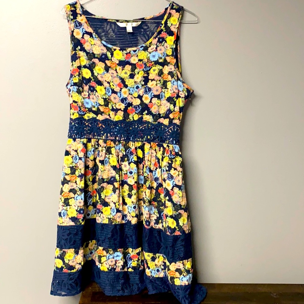 Lauren Conrad navy and floral dress